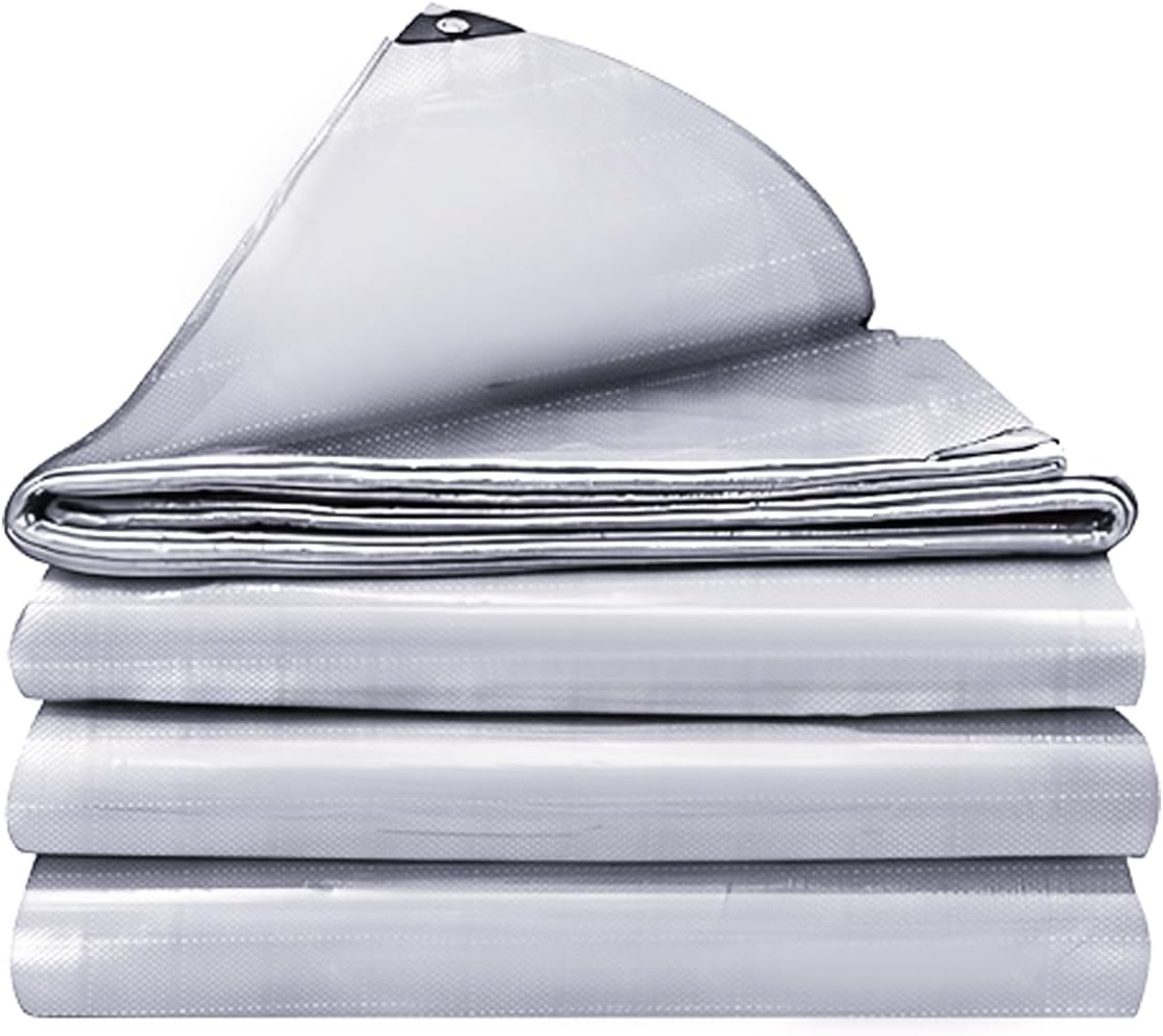 Bâche - Bâche de protection en PVC avec œillets - imperméable, résistante à la déchirure, stabilisée aux UV (grise)