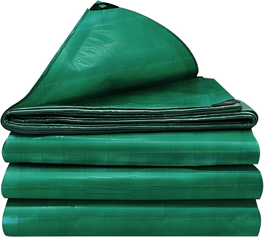 Tarpaulin - PVC protective tarpaulin with eyelets - waterproof, tear-resistant, UV-stabilized (green)