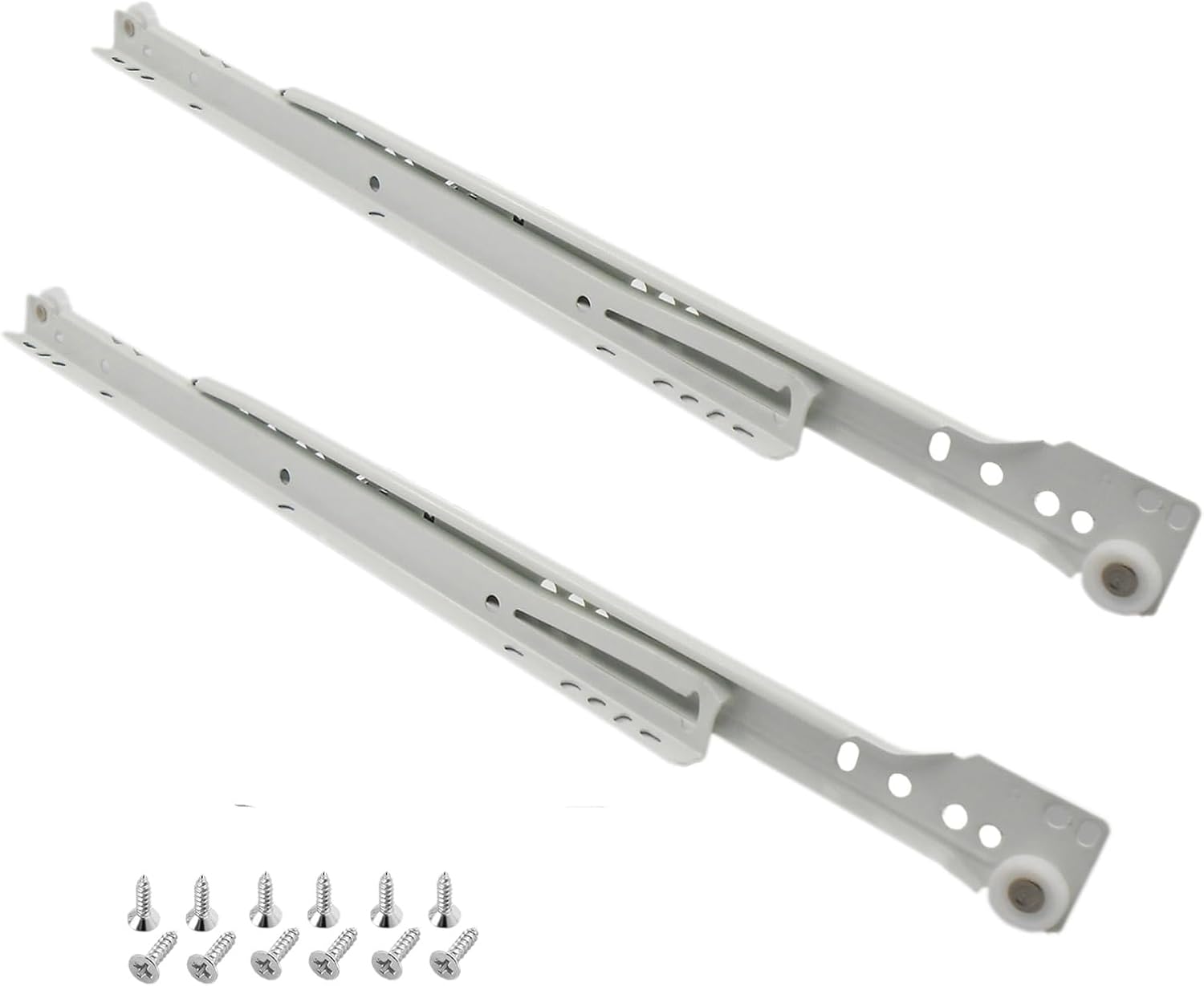Drawer rails - drawer rail system with partial extension, drawer guides with 12 screws