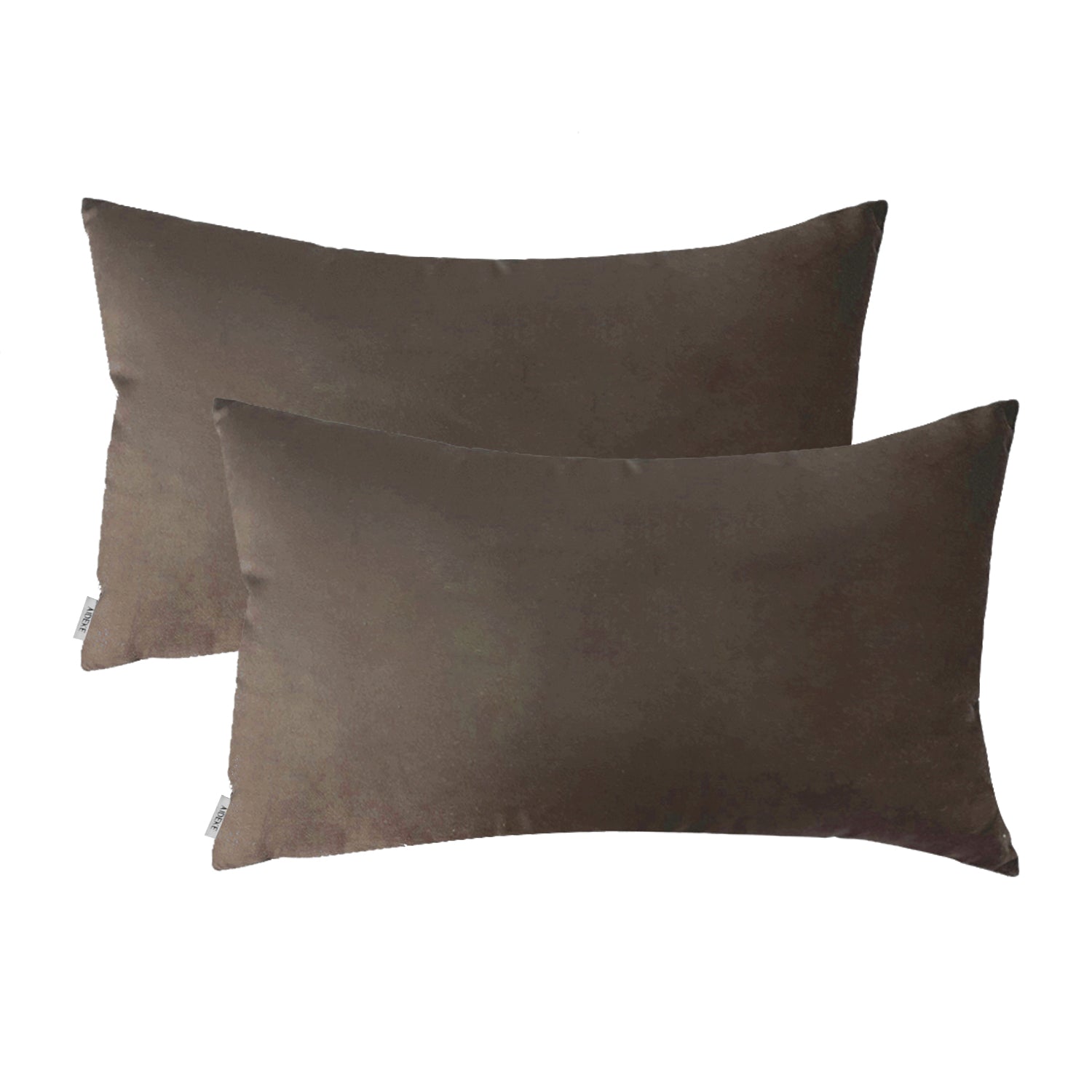 Kissenbezug 30 x 50cm 2er Set - Samt Kopfkissenbezug - Nur Kopfkissenbezug, keine Kisseneinlage (Tiefer Kaffee)