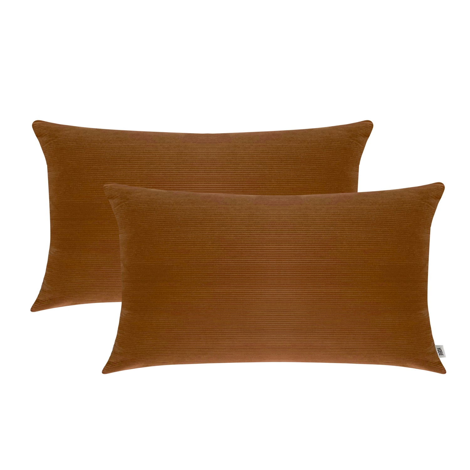 2er Set Kordsamt Kissenbezug -  Orange Kissenbezüge - Dekokissenbezug für Sofa Schlafzimmer Wohnzimmer Balkon