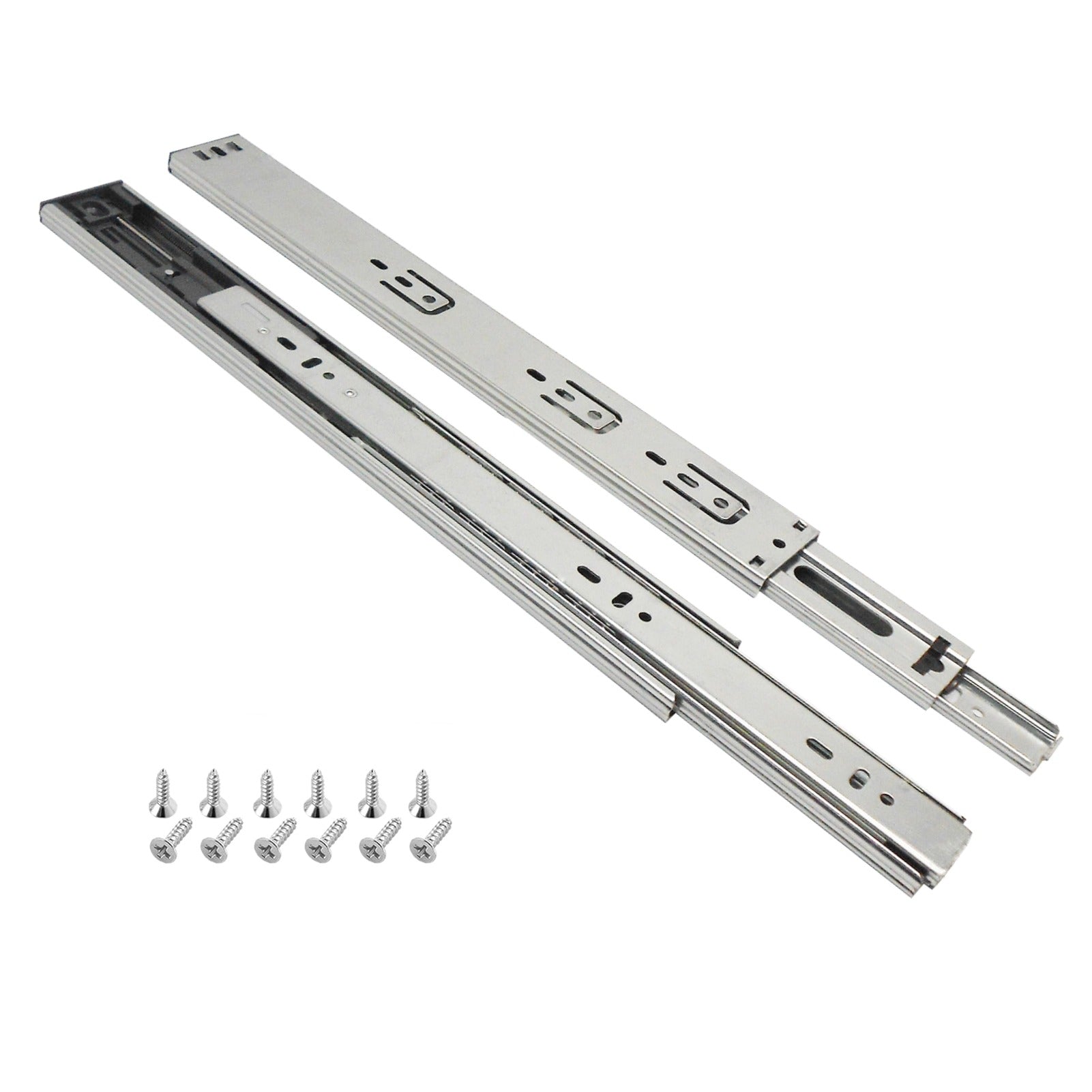 Drawer rails full extension, soft close drawer slide, 45mm groove ball slide with mounting screws